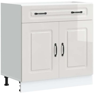 HELLOSHOP26 Mueble De Cocina Moderno Con Gran Capacidad De Almacenamiento 80 X 46 X 81,5 Cm Fabricado En Madera De Ingeniería Blanca De Alto Brillo 020049922 HELLOSHOP26 Mueble De Cocina Moderno Con Gran Capacidad De Almacenamiento 80 X 46 X 81,5 Cm Fabricado En Madera De Ingeniería Blanca De Alto Brillo 020049922