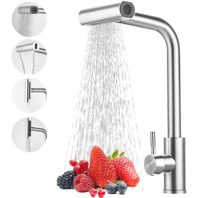 OEM Grifo De Cocina Con Rociador Extraíble – Grifo Mezclador De Cocina De Acero Inoxidable Con Rotación De 360° Y 4 Modos De Rociado, Grifo De Cocina Con Rociador Extraíble Para Fregadero. OEM Grifo De Cocina Con Rociador Extraíble – Grifo Mezclador De Cocina De Acero Inoxidable Con Rotación De 360° Y 4 Modos De Rociado, Grifo De Cocina Con Rociador Extraíble Para Fregadero.