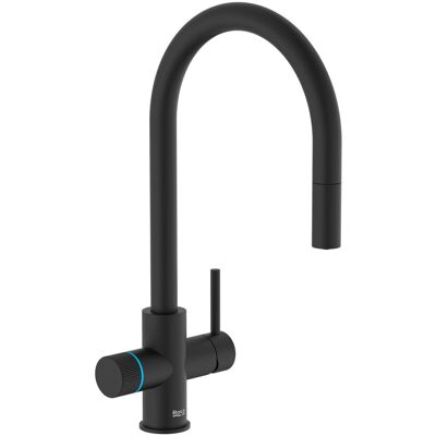 ROCA Aquafy Grifería Para Cocina De Dos Salidas Con Función Filtro De Agua Y Caño Curvo Extraíble. Filtro De 5 Etapas Incluido. Acabado En Negro Mate ROCA Aquafy Grifería Para Cocina De Dos Salidas Con Función Filtro De Agua Y Caño Curvo Extraíble. Filtro De 5 Etapas Incluido. Acabado En Negro Mate