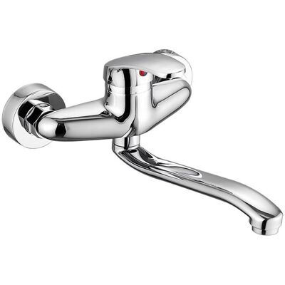 OEM Grifo Monomando Mural Crezuo Para Agua Fría Y Caliente, Color Cobre Plateado Brillante, Para Fregaderos De Cocina.-crezuo OEM Grifo Monomando Mural Crezuo Para Agua Fría Y Caliente, Color Cobre Plateado Brillante, Para Fregaderos De Cocina.-crezuo