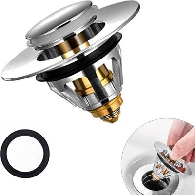 OEM Filtro Universal Para Desagüe De Fregadero, Tapón De Acero Inoxidable Con Botón Pulsador Antibloqueo, Antiolor Para Orificios De Desagüe De 3,36 Cm A 3,89 Cm. OEM Filtro Universal Para Desagüe De Fregadero, Tapón De Acero Inoxidable Con Botón Pulsador Antibloqueo, Antiolor Para Orificios De Desagüe De 3,36 Cm A 3,89 Cm.