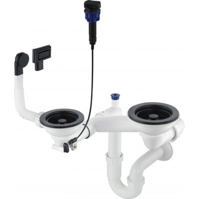 Sifón Space-Saver de Deante para fregadero de granito 1,5 y 2 Sifón Space-Saver de Deante para fregadero de granito 1,5 y 2