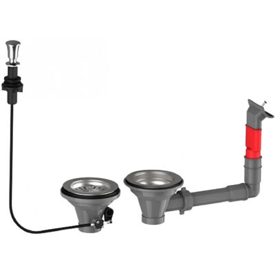 Kit de Desagüe Cromado Lira - Automático y Manual - 90mm Kit de Desagüe Cromado Lira - Automático y Manual - 90mm