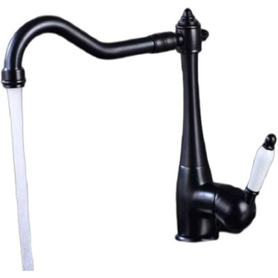 OEM Grifo Mezclador De Fregadero De Cocina Negro Estilo Retro - Negro-crezuo OEM Grifo Mezclador De Fregadero De Cocina Negro Estilo Retro - Negro-crezuo