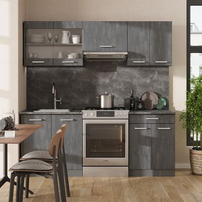 Mueble De Cocina R-line, Hormigón Negro/antracita, 200 Cm Et Mármol, Vicco Mueble De Cocina R-line, Hormigón Negro/antracita, 200 Cm Et Mármol, Vicco