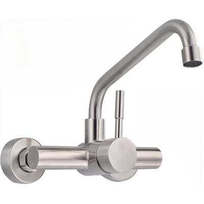 OEM Grifo De Cocina Mural Con 2 Modos, Mezclador Mural Giratorio De 360°, Monomando Empotrado En Acero Inoxidable 304 Con Aireador Extraíble (cepillado). OEM Grifo De Cocina Mural Con 2 Modos, Mezclador Mural Giratorio De 360°, Monomando Empotrado En Acero Inoxidable 304 Con Aireador Extraíble (cepillado).