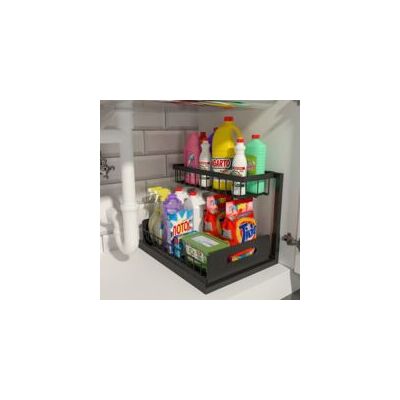 OEM Estante De Almacenamiento Bajo El Fregadero, Estante Deslizante Para Armario, Estante Doble Deslizante Para Fregadero - Crezuo OEM Estante De Almacenamiento Bajo El Fregadero, Estante Deslizante Para Armario, Estante Doble Deslizante Para Fregadero - Crezuo