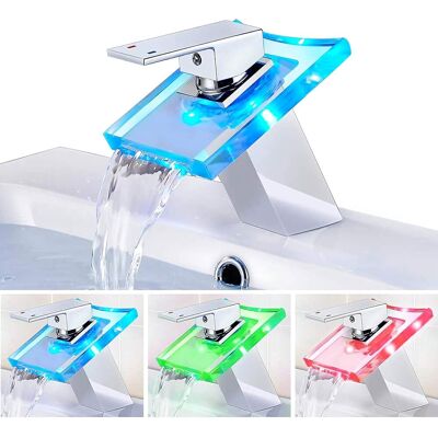OEM Grifo Mezclador De Lavabo Con Cascada Led, Grifos De Lavabo, Grifo Mezclador De Fregadero, Grifo De Cascada De Vidrio Para Fregaderos De Cocina Y Baño OEM Grifo Mezclador De Lavabo Con Cascada Led, Grifos De Lavabo, Grifo Mezclador De Fregadero, Grifo De Cascada De Vidrio Para Fregaderos De Cocina Y Baño