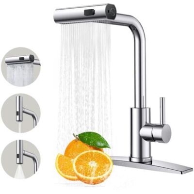OEM Grifo De Cocina, Grifos De Cocina Con Rociador Extraíble, Grifo De Fregadero De Acero Inoxidable, Función 3 En 1 OEM Grifo De Cocina, Grifos De Cocina Con Rociador Extraíble, Grifo De Fregadero De Acero Inoxidable, Función 3 En 1