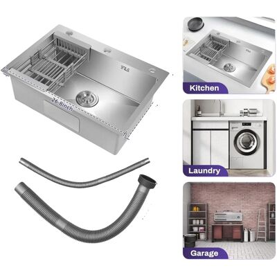 OEM Fregadero De Cocina, 45 Cm X 66 Cm, Acero Inoxidable 304, Construcción Monobloque, Instalación Empotrada/bajo Encimera, Desagüe De 3,54 Pulgadas. OEM Fregadero De Cocina, 45 Cm X 66 Cm, Acero Inoxidable 304, Construcción Monobloque, Instalación Empotrada/bajo Encimera, Desagüe De 3,54 Pulgadas.
