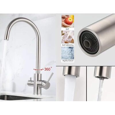 OEM Grifo De Cocina De Acero Inoxidable, Grifo De Fregadero Giratorio Universal Para Agua Fría Y Caliente - Modelo 1 OEM Grifo De Cocina De Acero Inoxidable, Grifo De Fregadero Giratorio Universal Para Agua Fría Y Caliente - Modelo 1