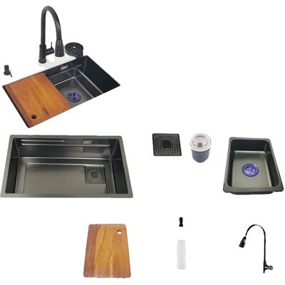 OEM Fregadero De Cocina, Diseño Bajo Encimera, Acero Inoxidable Duradero, 75x40cm C OEM Fregadero De Cocina, Diseño Bajo Encimera, Acero Inoxidable Duradero, 75x40cm C