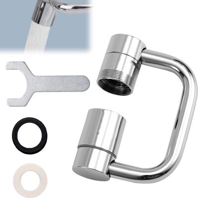 OEM Extensión Aireadora Giratoria Para Grifo De Fregadero, Extensión Universal Giratoria En Forma De U Con Arandelas, 2 Modos Ajustables, Extensión De Caño Giratoria Flexiflow De 1080° Para Cocina Y Baño. OEM Extensión Aireadora Giratoria Para Grifo De Fregadero, Extensión Universal Giratoria En Forma De U Con Arandelas, 2 Modos Ajustables, Extensión De Caño Giratoria Flexiflow De 1080° Para Cocina Y Baño.