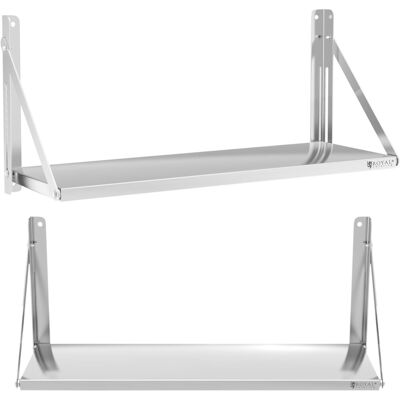 Royal Catering - Estante De Pared - Plegable - 100 X 30 Cm - 40 Kg - Acero Inoxidable Royal Catering - Estante De Pared - Plegable - 100 X 30 Cm - 40 Kg - Acero Inoxidable