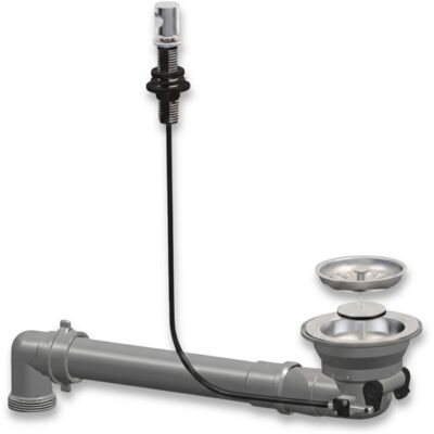Válvula De Desagüe Fregadero Automática A Cable Ahorro De Espacio Lira, Níquel Brillante Válvula De Desagüe Fregadero Automática A Cable Ahorro De Espacio Lira, Níquel Brillante