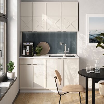 Cocina Para Solteros Fame-line, Gris/beige/blanco, 140 Cm , Et Mármol, Vicco Cocina Para Solteros Fame-line, Gris/beige/blanco, 140 Cm , Et Mármol, Vicco