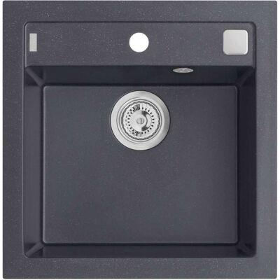 Alveus Formic - Fregadero De Granito 52x51 Cm, Con Control De Desagüe, Carbon 1107890 Alveus Formic - Fregadero De Granito 52x51 Cm, Con Control De Desagüe, Carbon 1107890