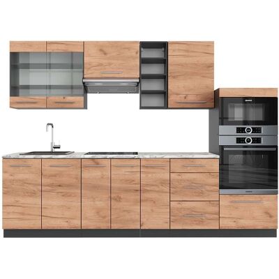 Vicco - Mueble De Cocina Fame-line, Oro Power Roble/antracita, 280 Cm , Et Mármol Vicco - Mueble De Cocina Fame-line, Oro Power Roble/antracita, 280 Cm , Et Mármol