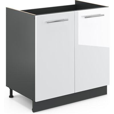 Armario Bajo Para Fregadero Fame-line, Blanco Alto Brillo, 80 Cm Sin Encimera Vicco Armario Bajo Para Fregadero Fame-line, Blanco Alto Brillo, 80 Cm Sin Encimera Vicco