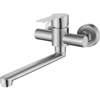 OEM Grifo Mezclador De Cocina Mural - Grifo Giratorio De 150° Para Fregadero En Acero Inoxidable 304, Brazo Giratorio De 110 Mm, Aireador Extraíble, Acabado Cepillado. OEM Grifo Mezclador De Cocina Mural - Grifo Giratorio De 150° Para Fregadero En Acero Inoxidable 304, Brazo Giratorio De 110 Mm, Aireador Extraíble, Acabado Cepillado.
