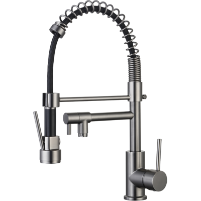 Essebagno Hotto Grifo Mezclador Para Fregadero Con Ducha De Mano Móvil Gris Gun Metal Essebagno Hotto Grifo Mezclador Para Fregadero Con Ducha De Mano Móvil Gris Gun Metal