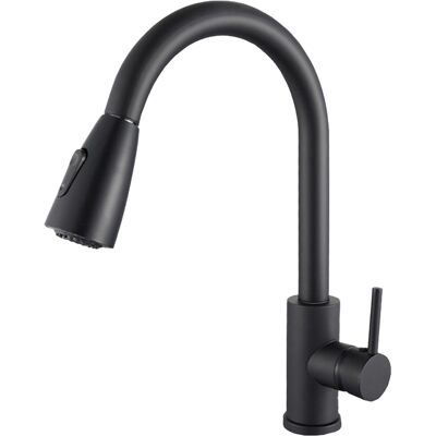OEM Grifo De Cocina, Cabezal Rociador Extraíble, Giratorio 360°, Monomando, Acabado Negro Mate, Fregadero OEM Grifo De Cocina, Cabezal Rociador Extraíble, Giratorio 360°, Monomando, Acabado Negro Mate, Fregadero