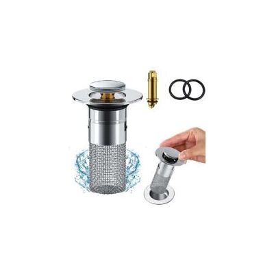 OEM Tapón Universal De Fregadero Con Botón Pulsador Para Fregaderos De 34-40 Mm Con Filtro Para Cabello, Para Desagües De Encimera - Crezuo OEM Tapón Universal De Fregadero Con Botón Pulsador Para Fregaderos De 34-40 Mm Con Filtro Para Cabello, Para Desagües De Encimera - Crezuo