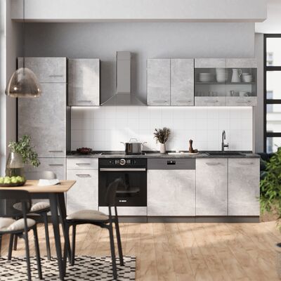 Vicco - Mueble De Cocina R-line, Hormigón/antracita, 300 Cm , Et Mármol Vicco - Mueble De Cocina R-line, Hormigón/antracita, 300 Cm , Et Mármol