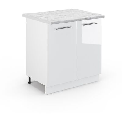 Armario Bajo Para Fregadero Fame-line, Blanco Alto Brillo, 80 Cm , Et Mármol Vicco Armario Bajo Para Fregadero Fame-line, Blanco Alto Brillo, 80 Cm , Et Mármol Vicco