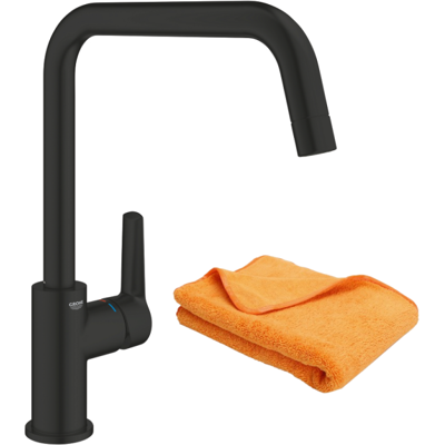 Start Grifo De Cocina Caño Alto Negro Mate + Microfibra - Grohe Start Grifo De Cocina Caño Alto Negro Mate + Microfibra - Grohe