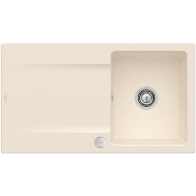 Fregadero de Cocina Ivory Siluet 50 de Villeroy & Boch - Reversible, TitanCeram, Drenaje Automático Fregadero de Cocina Ivory Siluet 50 de Villeroy & Boch - Reversible, TitanCeram, Drenaje Automático