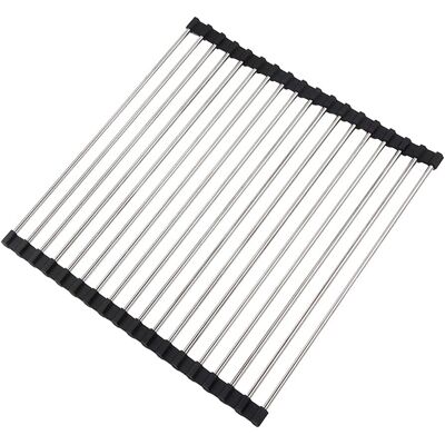 LLING Escurreplatos Plegable De Acero Inoxidable Para Cocina, Para Encimera De Fregadero, Con Alfombrilla De Drenaje, 43 X 35 Cm LLING Escurreplatos Plegable De Acero Inoxidable Para Cocina, Para Encimera De Fregadero, Con Alfombrilla De Drenaje, 43 X 35 Cm