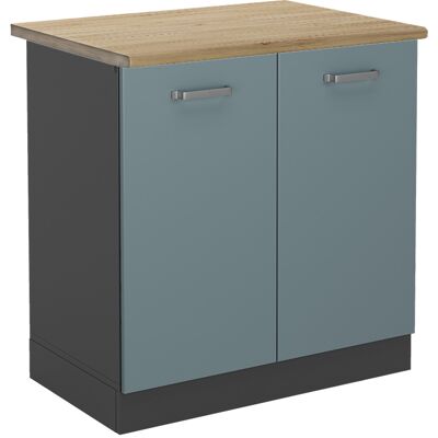 Armario Bajo Para Fregadero R-line, Gris Azulado, 80 Cm , Et Roble, Vicco Armario Bajo Para Fregadero R-line, Gris Azulado, 80 Cm , Et Roble, Vicco