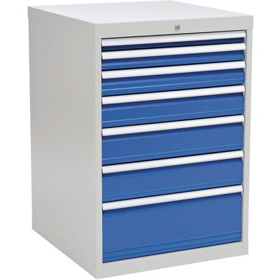 OEM Armario De Cajones H1019xl705xf736mm Gris Claro / Azul Señal 7 Cajones, Extensión Completa OEM Armario De Cajones H1019xl705xf736mm Gris Claro / Azul Señal 7 Cajones, Extensión Completa