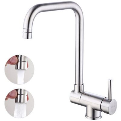 OEM Grifo De Cocina Plegable Con Caño Giratorio De 360° En Acero Niquelado Cepillado, Grifo De Cocina Plegable Para Fregadero Junto A La Ventana. OEM Grifo De Cocina Plegable Con Caño Giratorio De 360° En Acero Niquelado Cepillado, Grifo De Cocina Plegable Para Fregadero Junto A La Ventana.