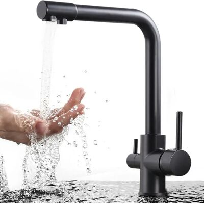OEM Grifo Metálico Moderno Giratorio De Tres Vías, Grifo De Agua Fría Y Caliente, Grifo Mezclador Para Fregadero De Cocina, Grifo De Baño Y Cocina (negro) OEM Grifo Metálico Moderno Giratorio De Tres Vías, Grifo De Agua Fría Y Caliente, Grifo Mezclador Para Fregadero De Cocina, Grifo De Baño Y Cocina (negro)