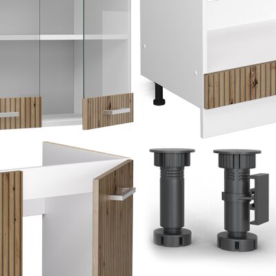 VICCO Cocina Esquinera R-Line - 227x287cm - Roble/Blanco VICCO Cocina Esquinera R-Line - 227x287cm - Roble/Blanco