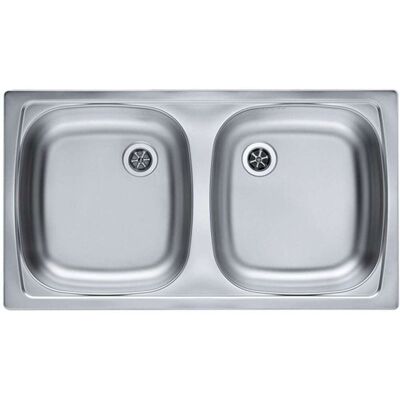 Fregadero Doble Alveus Basic - Acero inoxidable 78x43.5 cm Fregadero Doble Alveus Basic - Acero inoxidable 78x43.5 cm