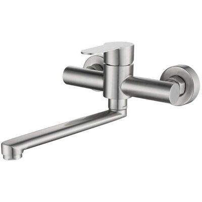OEM Grifo De Cocina Mural, Mezclador De Cocina Mural De Acero Inoxidable, Giratorio 360° Para Fregadero, Agua Fría Y Caliente Ajustable, Orificios De Montaje Ajustables, Acabado Cepillado -crezuo OEM Grifo De Cocina Mural, Mezclador De Cocina Mural De Acero Inoxidable, Giratorio 360° Para Fregadero, Agua Fría Y Caliente Ajustable, Orificios De Montaje Ajustables, Acabado Cepillado -crezuo