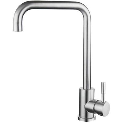 SANS MARQUE Grifo De Cocina, Mezclador Giratorio De 360°, Acero Inoxidable, Monomando En Forma De L Para 1 Orificio. SANS MARQUE Grifo De Cocina, Mezclador Giratorio De 360°, Acero Inoxidable, Monomando En Forma De L Para 1 Orificio.