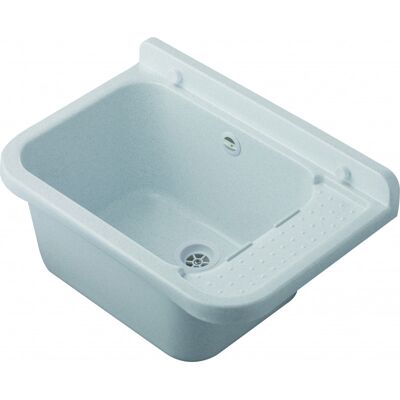 Lavabo De Pared Exterior Con Rebosadero De 50 X 34 Cm – Mármol – Jardín Y Garaje – Kit De Montaje Y Desagüe – Negrari Lavabo De Pared Exterior Con Rebosadero De 50 X 34 Cm – Mármol – Jardín Y Garaje – Kit De Montaje Y Desagüe – Negrari