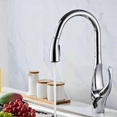 OEM Grifo Mezclador De Cocina Extraíble De Latón, Caño Giratorio De 147 Cm, Cromado, Con Mangueras - Otro OEM Grifo Mezclador De Cocina Extraíble De Latón, Caño Giratorio De 147 Cm, Cromado, Con Mangueras - Otro
