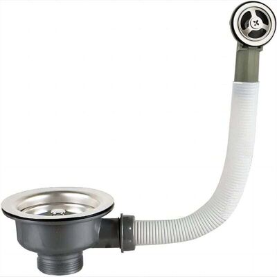 ECHOO Desagüe De Fregadero Con Cesta De Rebosadero, 114 Mm (1½"), Acero Inoxidable, Acero Inoxidable + Abs, Desagüe + Cesta ECHOO Desagüe De Fregadero Con Cesta De Rebosadero, 114 Mm (1½"), Acero Inoxidable, Acero Inoxidable + Abs, Desagüe + Cesta