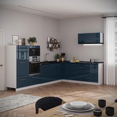 Cocina Esquinera Fame-line, Azul Oscuro Alto Brillo/blanco, 327 X 227 Cm, Et Mármol, Vicco Cocina Esquinera Fame-line, Azul Oscuro Alto Brillo/blanco, 327 X 227 Cm, Et Mármol, Vicco