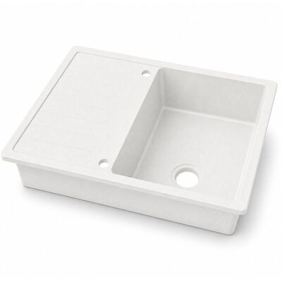 OEM Fregadero De Granito Blanco De 860x500 Mm Con Un Solo Seno Y Escurridor Aquaelegance. OEM Fregadero De Granito Blanco De 860x500 Mm Con Un Solo Seno Y Escurridor Aquaelegance.