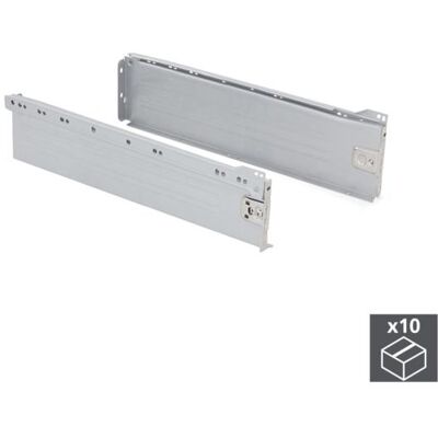 Emuca Juego de 10 Cajones de Cocina en Acero - Gris, Ultrabox Emuca Juego de 10 Cajones de Cocina en Acero - Gris, Ultrabox
