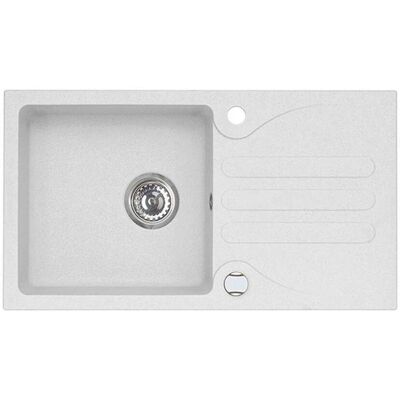 Alveus Galapagos - Fregadero De Granito 77x43 Cm, Con Control De Desagüe, Arctic 1100882 Alveus Galapagos - Fregadero De Granito 77x43 Cm, Con Control De Desagüe, Arctic 1100882