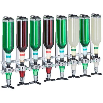 Relaxdays Botellero De Pared, Soporte Para Seis Botellas, Dosificador De 3 Cl, Coctelería, 73x36x11 Cm, Plateado Relaxdays Botellero De Pared, Soporte Para Seis Botellas, Dosificador De 3 Cl, Coctelería, 73x36x11 Cm, Plateado