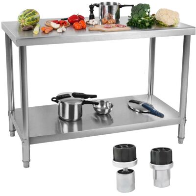 ROYAL CATERING Mesa De Cocina, Encimera De Acero Inoxidable, Estante Inferior, 100x70cm ROYAL CATERING Mesa De Cocina, Encimera De Acero Inoxidable, Estante Inferior, 100x70cm