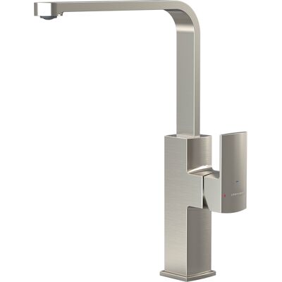 Clever - Mezclador Monomando De Fregadero Alpina Square Cold Open - 310 Mm 5l/min - Níquel Cepillado - Standard Hidraulica - 61196 Clever - Mezclador Monomando De Fregadero Alpina Square Cold Open - 310 Mm 5l/min - Níquel Cepillado - Standard Hidraulica - 61196